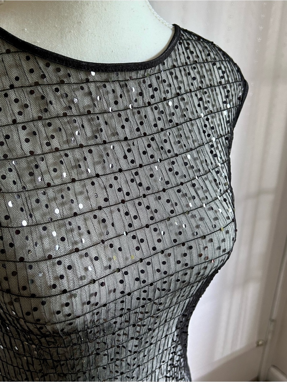 The Limited Black Sheer Sparkle Dot Mesh Top - Picture 3 of 4